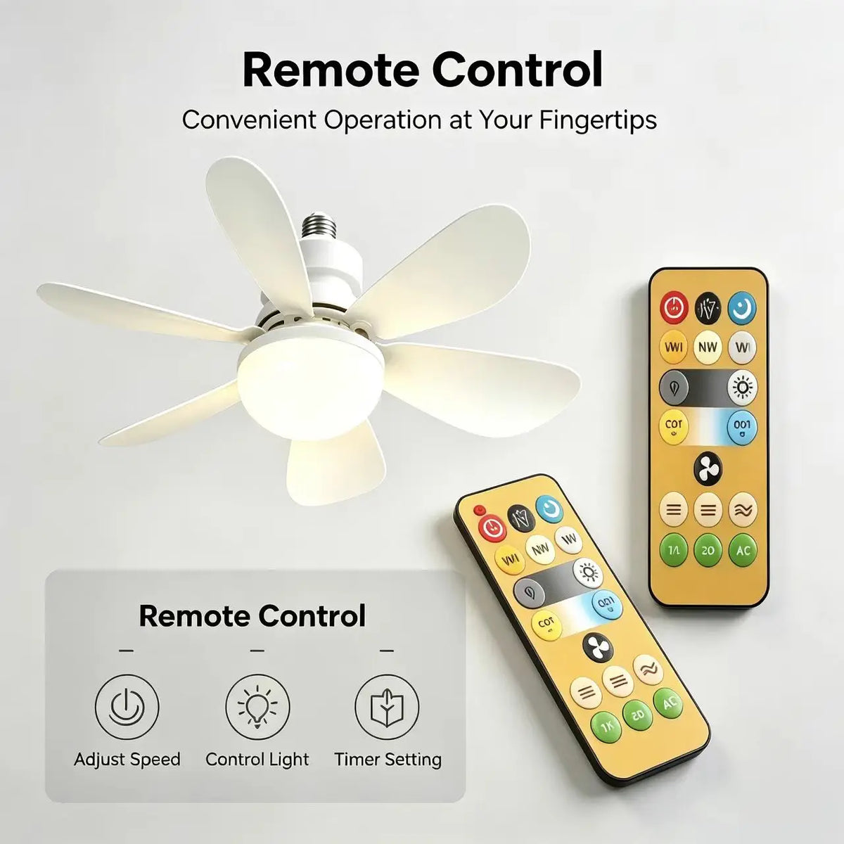 E27 with Remote LED 30W Ceiling Fan Light Dimming Function Suitable for Living Room Study and Home Use 85-265V