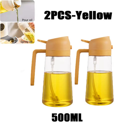 2In1 500Ml Plastic Kitchen Oil Sprayer Spray Oil Olive Spray Bottle for Oil Dispenser BBQ Baking Roasting Picnic Kitchen Tool