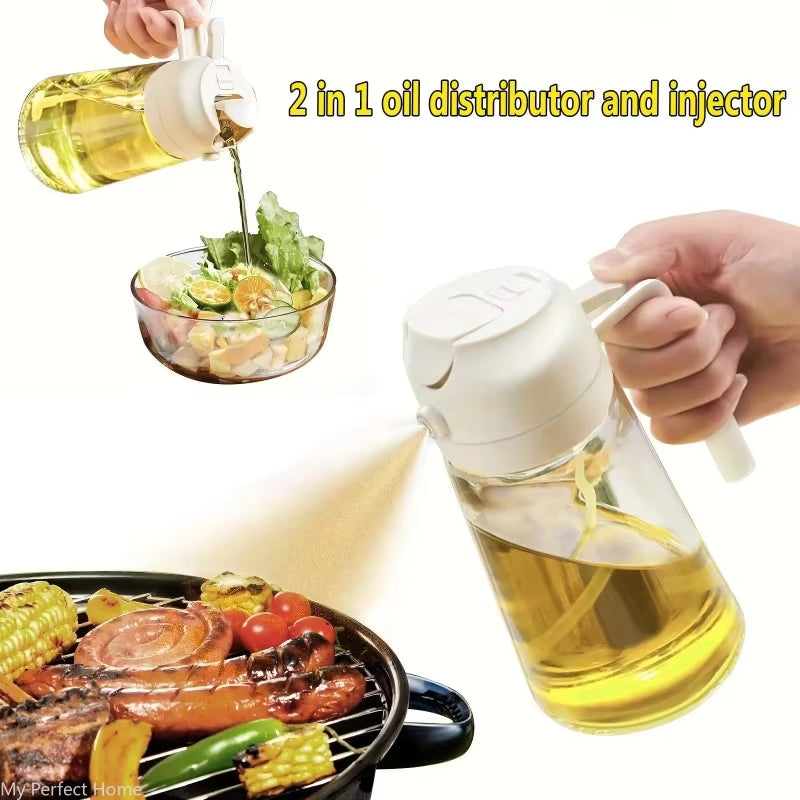 2In1 500Ml Plastic Kitchen Oil Sprayer Spray Oil Olive Spray Bottle for Oil Dispenser BBQ Baking Roasting Picnic Kitchen Tool